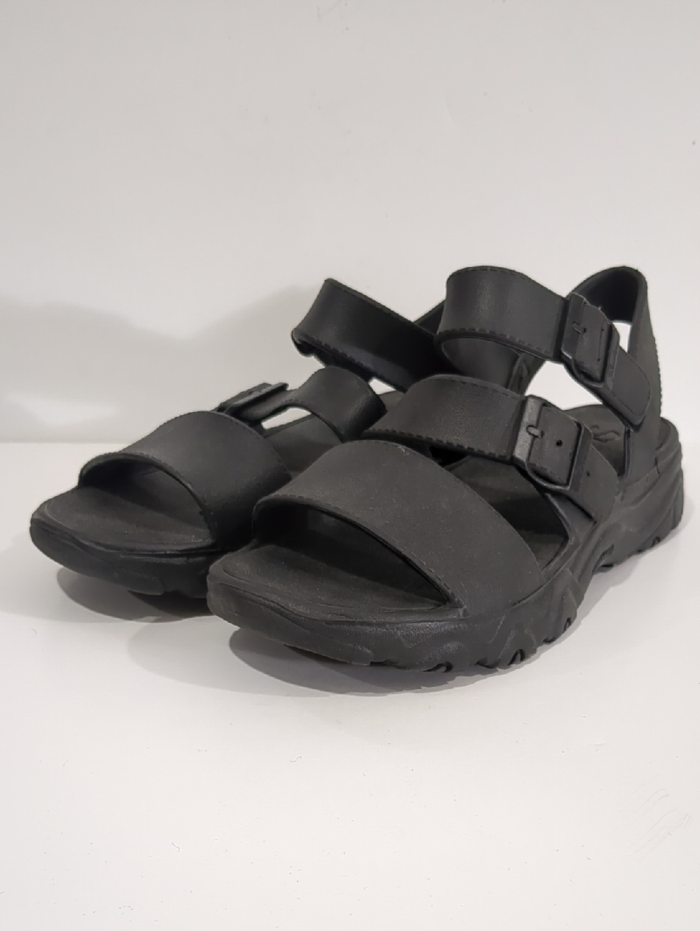 Skechers Black Sport Sandals Adjustable Straps Comfort Walking size 10